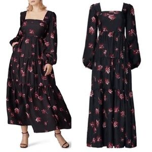 Nicholas Black Floral Tiered Dress